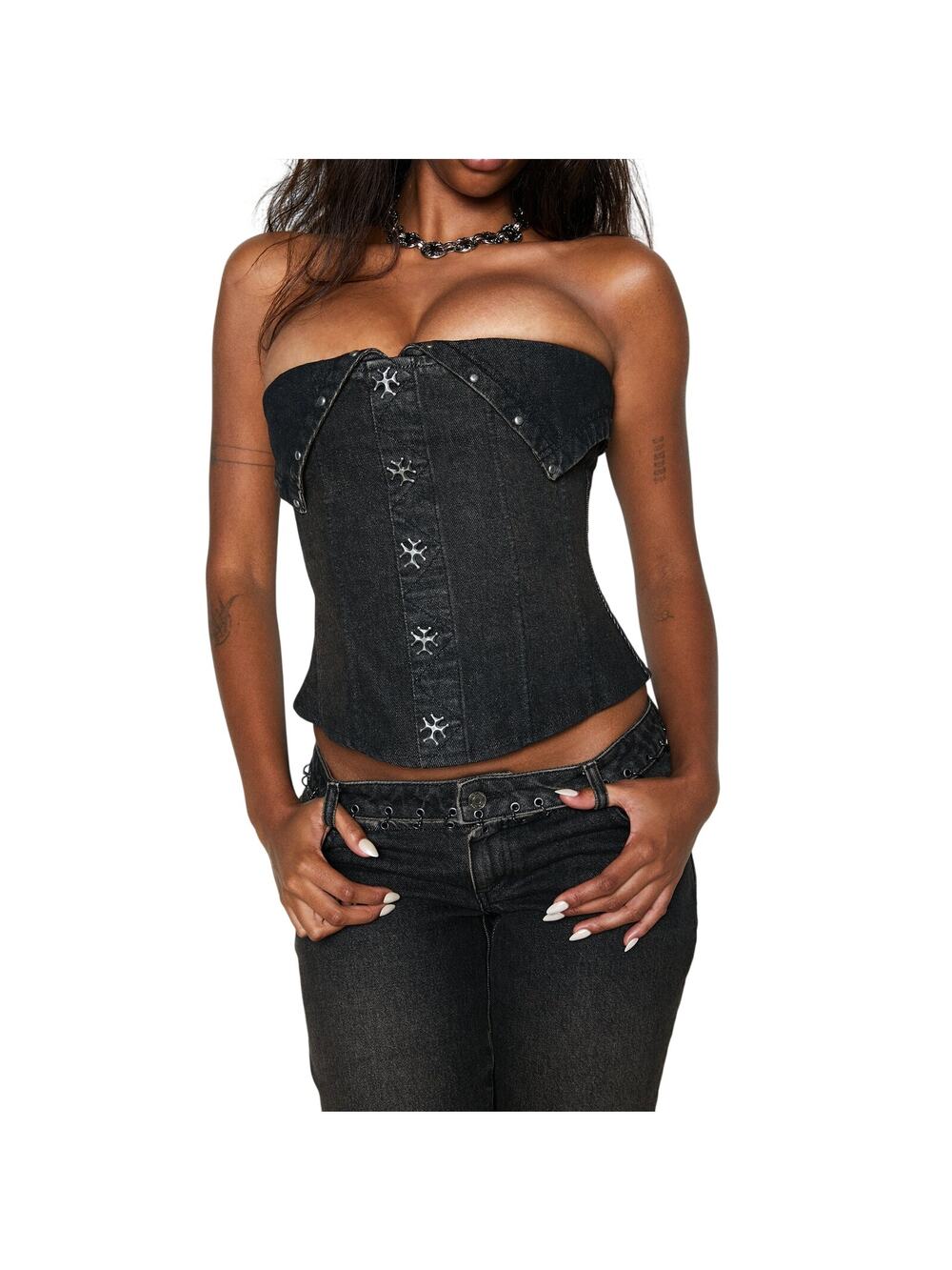 Miaou Denim Ochre Scarlett Bustier Size XXS